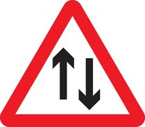 Two-way traffic straight ahead