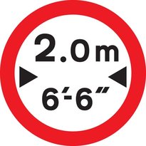 No vehicles over width shown
